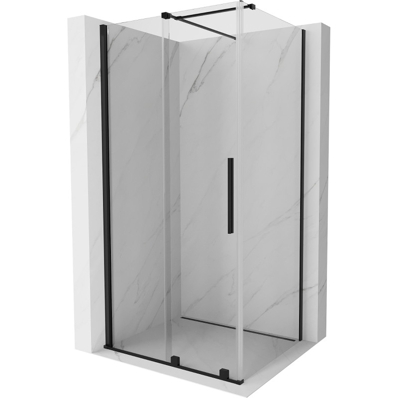 Mexen Velar liuglev dušinurk 110 x 90 cm, läbipaistev, must - 871-110-090-01-70