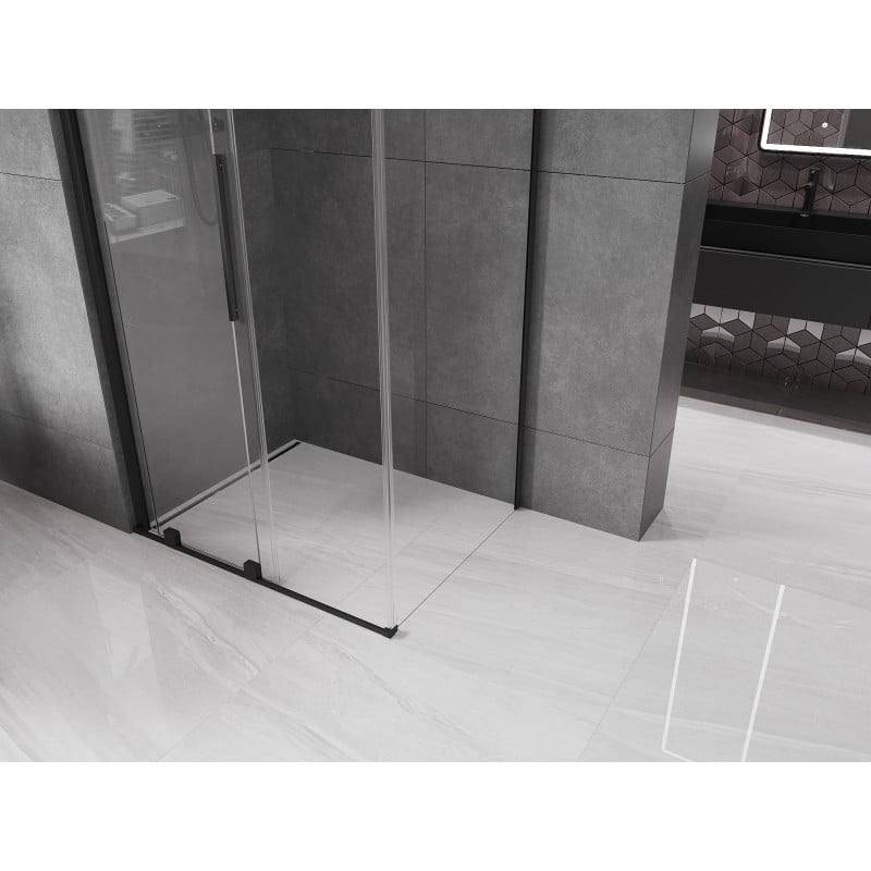 Mexen Velar kabina prysznicowa rozsuwana 130 x 100 cm, transparent, czarna - 871-130-100-01-70