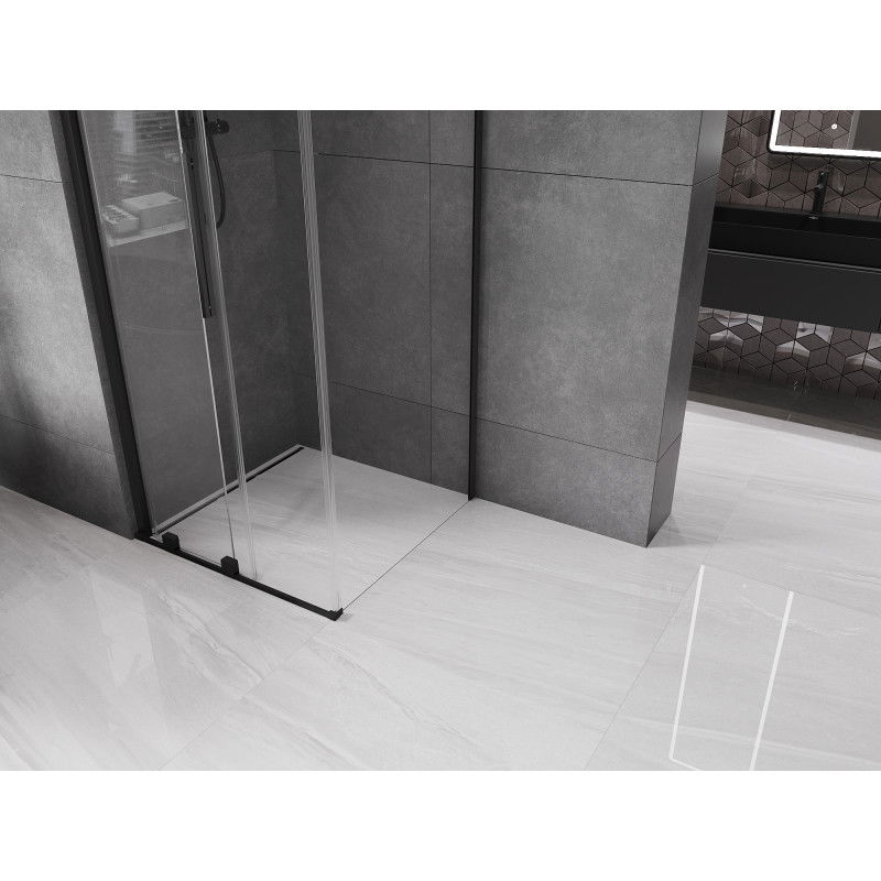 Mexen Velar skjutbar duschkabin 90 x 90 cm, transparent, svart - 871-090-090-01-70