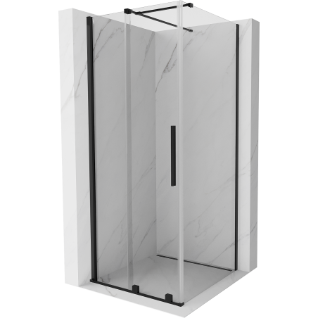 Mexen Velar Duschkabine schiebbar 100 x 100 cm, transparent, schwarz - 871-100-100-01-70