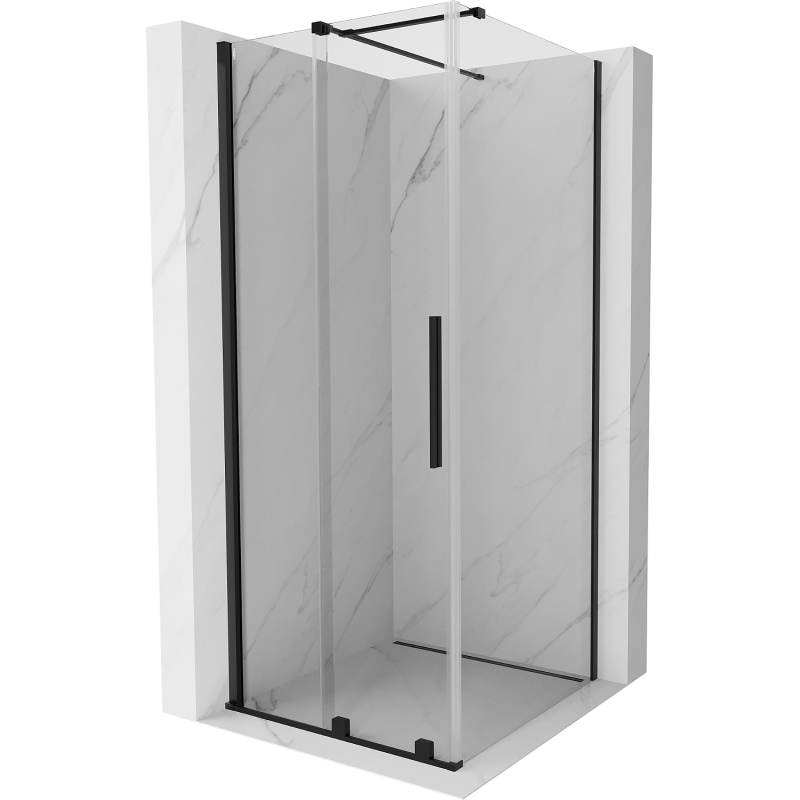 Mexen Velar cabine de duche de correr 120 x 120 cm, transparente, preta - 871-120-120-01-70