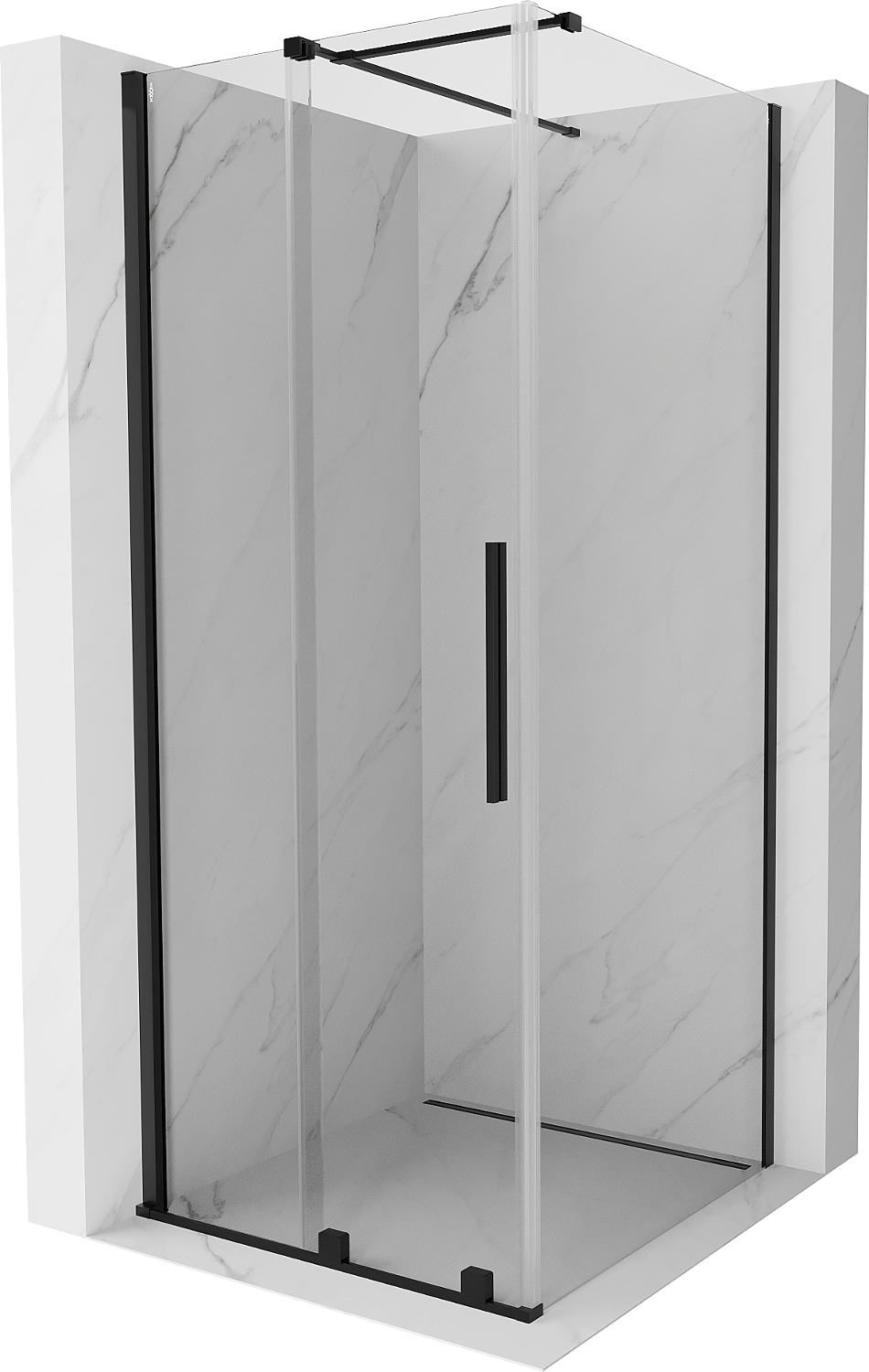 Mexen Velar kabina prysznicowa rozsuwana 120 x 120 cm, transparent, czarna - 871-120-120-01-70