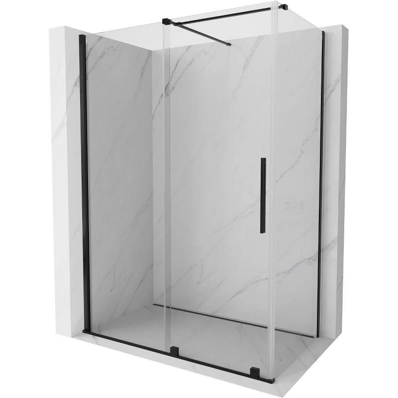 Mexen Velar kabina prysznicowa rozsuwana 130 x 75 cm, transparent, czarna - 871-130-075-01-70