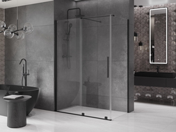 Mexen Velar sliding shower enclosure 130 x 75 cm, transparent, black - 871-130-075-01-70
