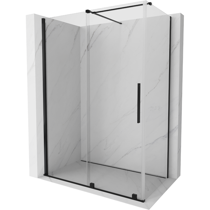 Mexen Velar kabina prysznicowa rozsuwana 140 x 70 cm, transparent, czarna - 871-140-070-01-70