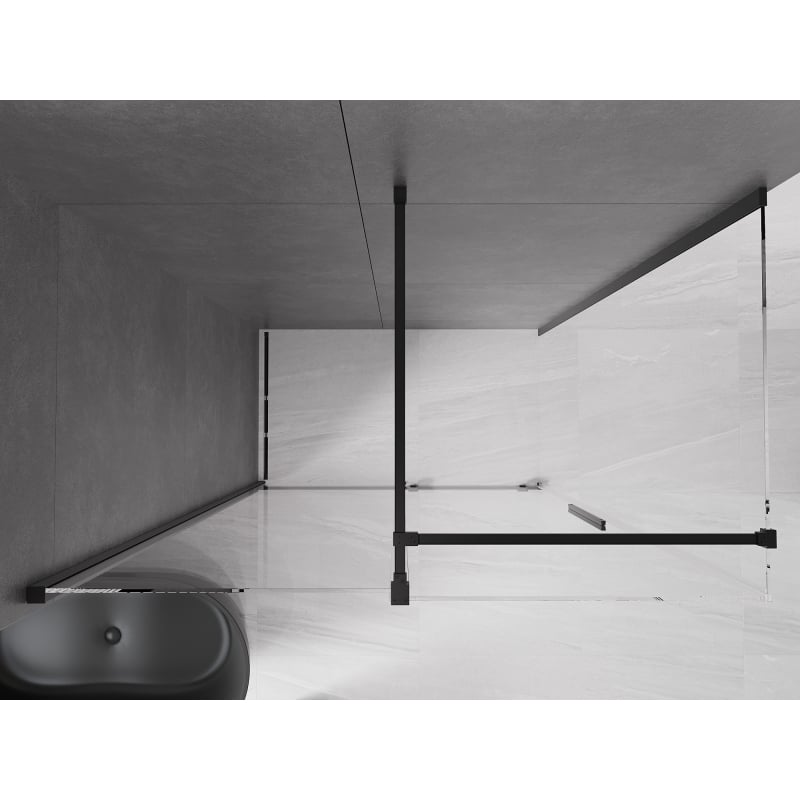 Mexen Velar sliding shower cabin 140 x 80 cm, transparent, black - 871-140-080-01-70