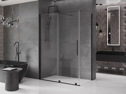 Mexen Velar cabine de douche coulissante 150 x 90 cm, transparent, noir - 871-150-090-01-70