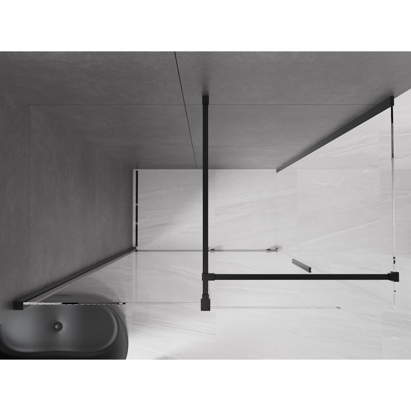 Mexen Velar klizna tuš kabina klizna 160 x 75 cm, prozirna, crna - 871-160-075-01-70
