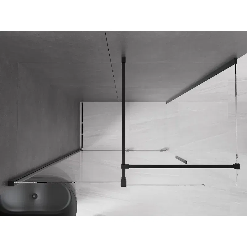 Mexen Velar liukuovinen suihkukaappi 160 x 80 cm, kirkas, musta - 871-160-080-01-70