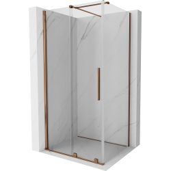 Mexen Velar kabina prysznicowa rozsuwana 90 x 80 cm, transparent, różowe złoto - 871-090-080-01-60