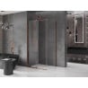 Mexen Velar Duschkabine schiebbar 90 x 80 cm, transparent, Roségold - 871-090-080-01-60