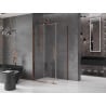 Mexen Velar Duschkabine schiebbar 90 x 80 cm, transparent, Roségold - 871-090-080-01-60