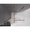 Mexen Velar Duschkabine schiebbar 90 x 80 cm, transparent, Roségold - 871-090-080-01-60