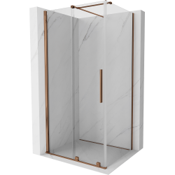 Mexen Velar kabina prysznicowa rozsuwana 90 x 85 cm, transparent, różowe złoto - 871-090-085-01-60