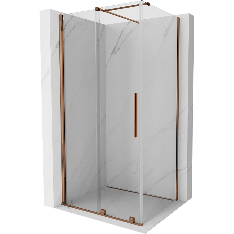 Mexen Velar kabina prysznicowa rozsuwana 90 x 85 cm, transparent, różowe złoto - 871-090-085-01-60