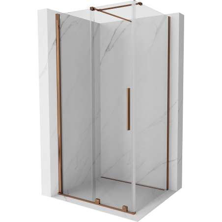 Mexen Velar Duschkabine, verschiebbar 100 x 70 cm, transparent, Roségold - 871-100-070-01-60