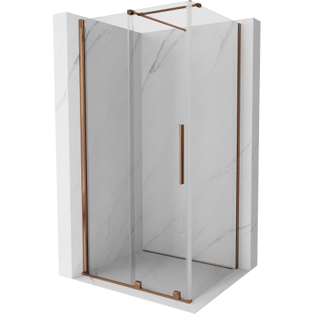 Mexen Velar kabina prysznicowa rozsuwana 100 x 70 cm, transparent, różowe złoto - 871-100-070-01-60