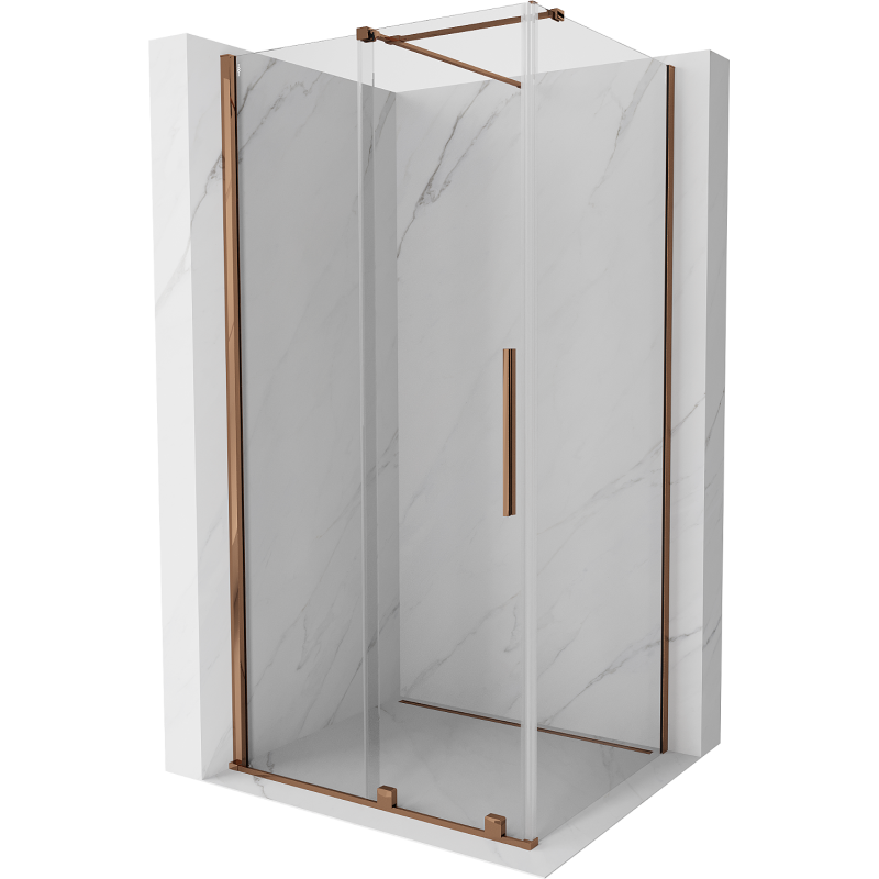 Mexen Velar kabina prysznicowa rozsuwana 110 x 85 cm, transparent, różowe złoto - 871-110-085-01-60