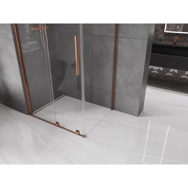 Mexen Velar sliding shower enclosure 120 x 85 cm, transparent, rose gold - 871-120-085-01-60