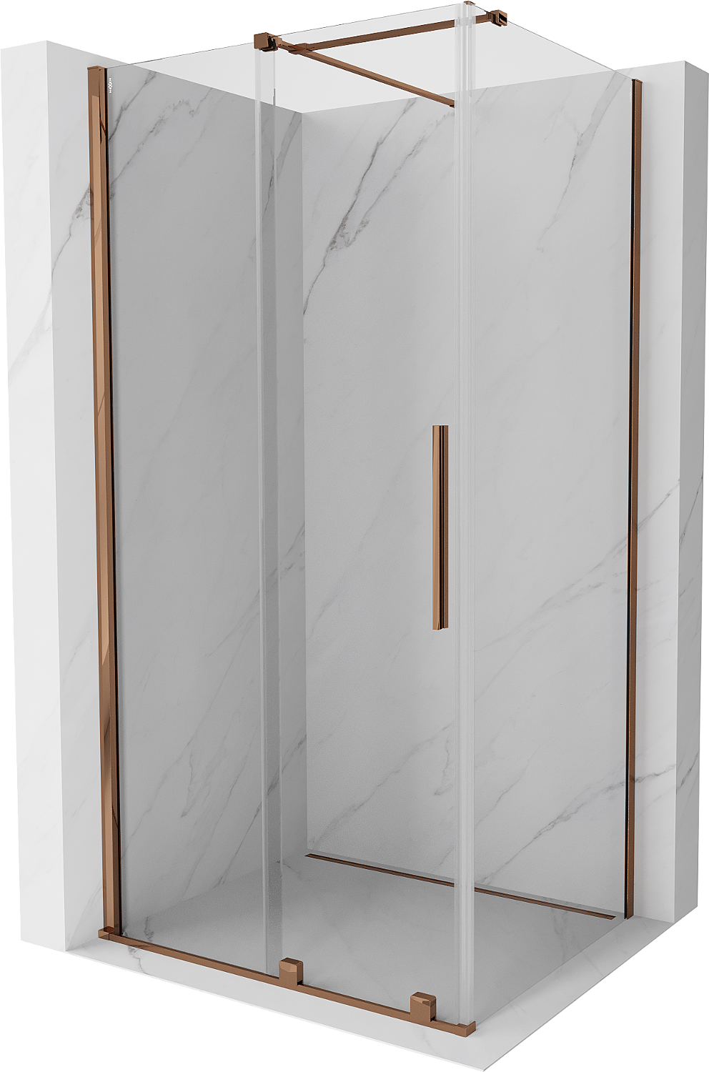 Mexen Velar kabina prysznicowa rozsuwana 120 x 90 cm, transparent, różowe złoto - 871-120-090-01-60