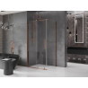 Mexen Velar kliznička s kliznim vratima 130 x 85 cm, prozirna, ružičasto zlato - 871-130-085-01-60
