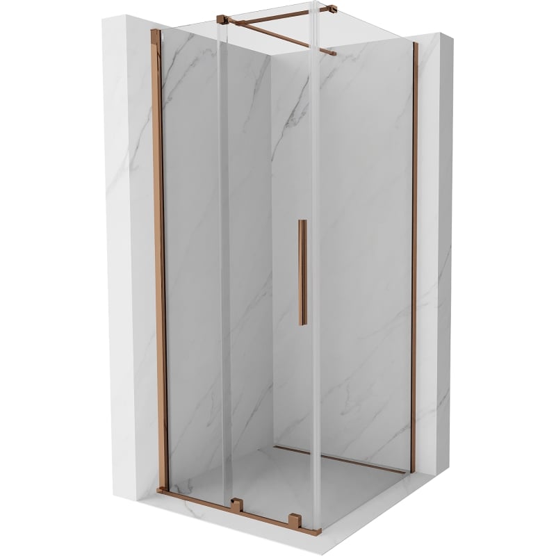 Mexen Velar kliznička klizna vrata 100 x 100 cm, prozirna, roza zlato - 871-100-100-01-60