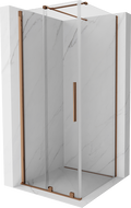Mexen Velar cabina doccia scorrevole 110 x 110 cm, trasparente, oro rosa - 871-110-110-01-60