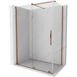 Mexen Velar kabina prysznicowa rozsuwana 140 x 70 cm, transparent, różowe złoto - 871-140-070-01-60