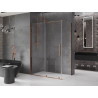 Mexen Velar klizna za tuš s kliznim vratima 140 x 75 cm, prozirna, roza zlato - 871-140-075-01-60