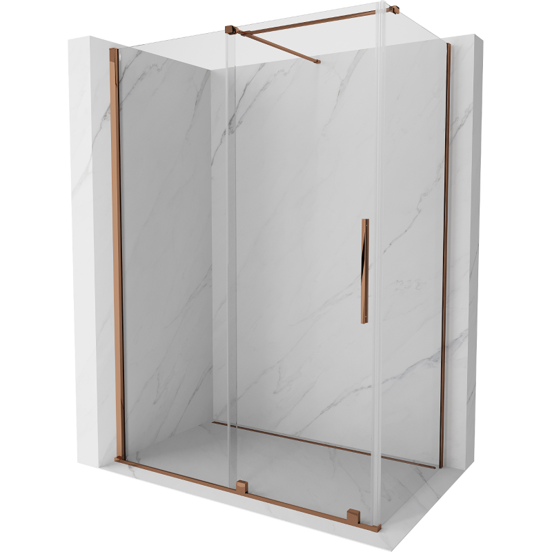 Mexen Velar kabina prysznicowa rozsuwana 140 x 85 cm, transparent, różowe złoto - 871-140-085-01-60