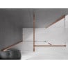 Mexen Velar sliding shower cabin 160 x 70 cm, transparent, rose gold - 871-160-070-01-60