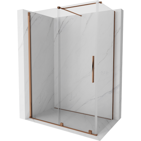 Mexen Velar kabina prysznicowa rozsuwana 160 x 100 cm, transparent, różowe złoto - 871-160-100-01-60
