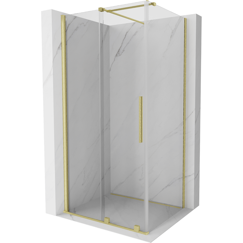 Mexen Velar kabina prysznicowa rozsuwana 90 x 100 cm, transparent, złota szczotkowana - 871-090-100-01-55