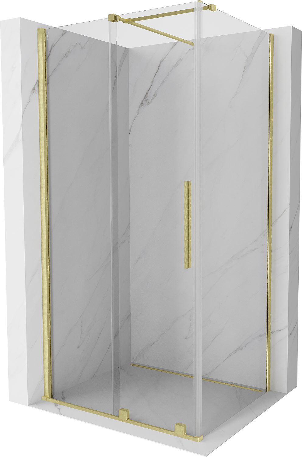 Mexen Velar kabina prysznicowa rozsuwana 110 x 80 cm, transparent, złota szczotkowana - 871-110-080-01-55