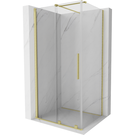 Mexen Velar cabine de douche coulissante 120 x 80 cm, transparent, or brossé - 871-120-080-01-55