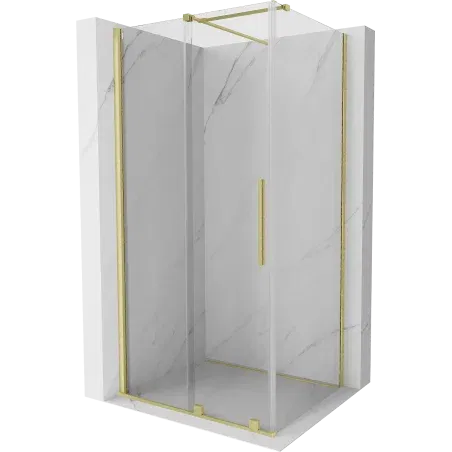 Mexen Velar cabine de douche coulissante 130 x 85 cm, transparent, or brossé - 871-130-085-01-55