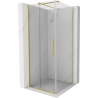 Mexen Velar Schiebeduschkabine 90 x 90 cm, transparent, gold gebürstet - 871-090-090-01-55