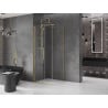 Mexen Velar sliding shower cabin 100 x 100 cm, transparent, brushed gold - 871-100-100-01-55