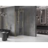 Mexen Velar sliding shower cabin 100 x 100 cm, transparent, brushed gold - 871-100-100-01-55