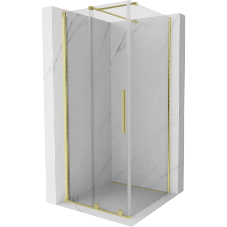 Mexen Velar kabina prysznicowa rozsuwana 110 x 110 cm, transparent, złota szczotkowana - 871-110-110-01-55