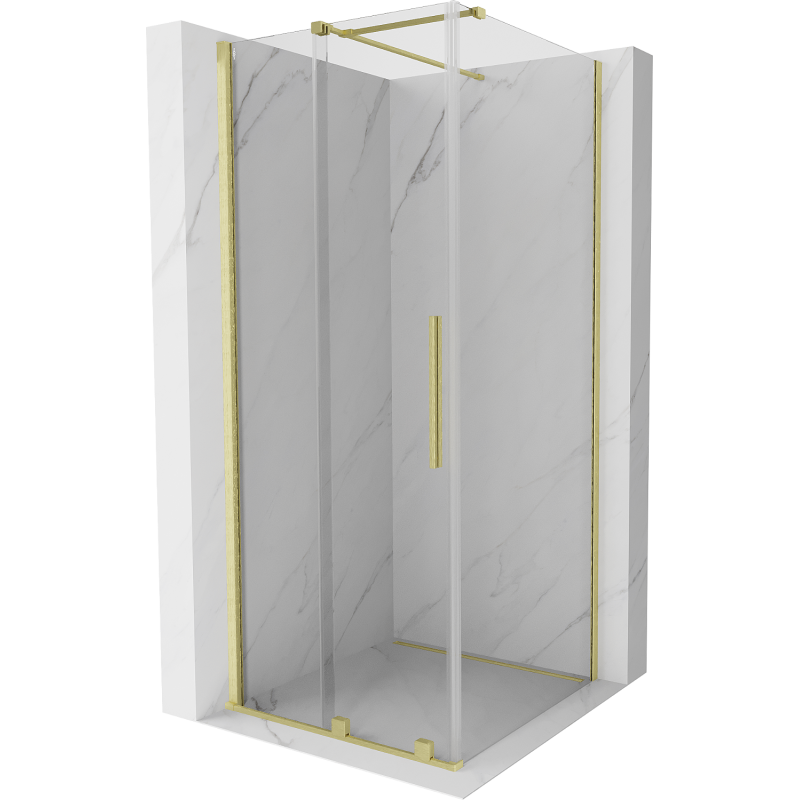 Mexen Velar kabina prysznicowa rozsuwana 120 x 120 cm, transparent, złota szczotkowana - 871-120-120-01-55