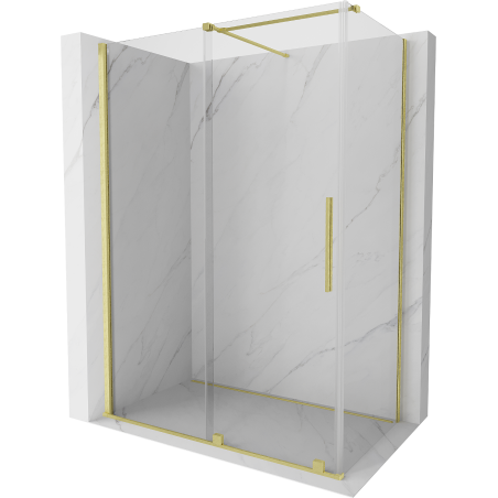 Mexen Velar kabina prysznicowa rozsuwana 140 x 70 cm, transparent, złota szczotkowana - 871-140-070-01-55