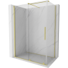 Mexen Velar verschiebbare Duschkabine 140 x 70 cm, transparent, gebürstetes Gold - 871-140-070-01-55