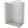 Mexen Velar sliding shower cabin 140 x 75 cm, transparent, brushed gold - 871-140-075-01-55