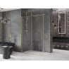 Mexen Velar sliding shower cabin 140 x 75 cm, transparent, brushed gold - 871-140-075-01-55