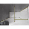 Mexen Velar klizna za tuš s kliznim vratima 140 x 75 cm, prozirna, brušeno zlato - 871-140-075-01-55