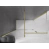 Mexen Velar sliding shower cabin 140 x 75 cm, transparent, brushed gold - 871-140-075-01-55