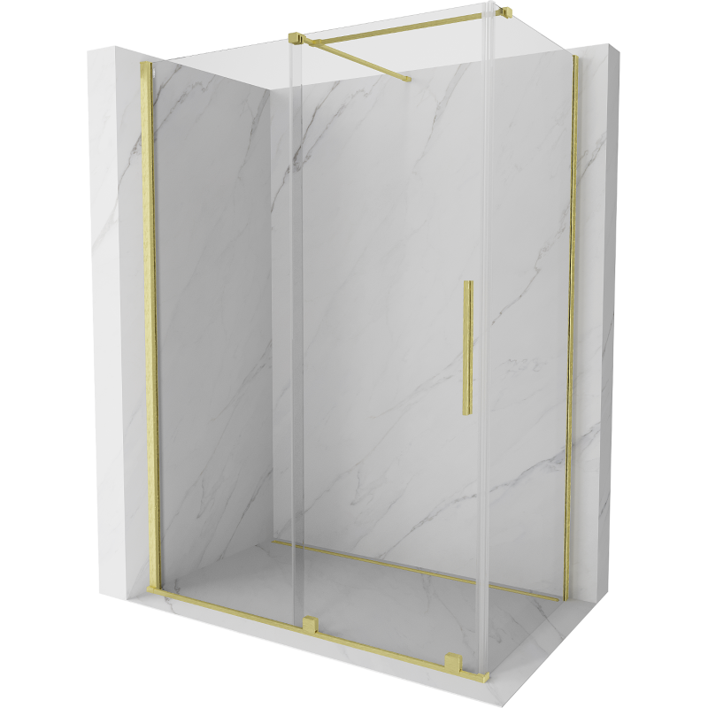 Mexen Velar kabina prysznicowa rozsuwana 150 x 80 cm, transparent, złota szczotkowana - 871-150-080-01-55