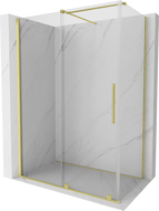 Mexen Velar klizna tuš kabina 150 x 90 cm, prozirna, zlatna brušena - 871-150-090-01-55