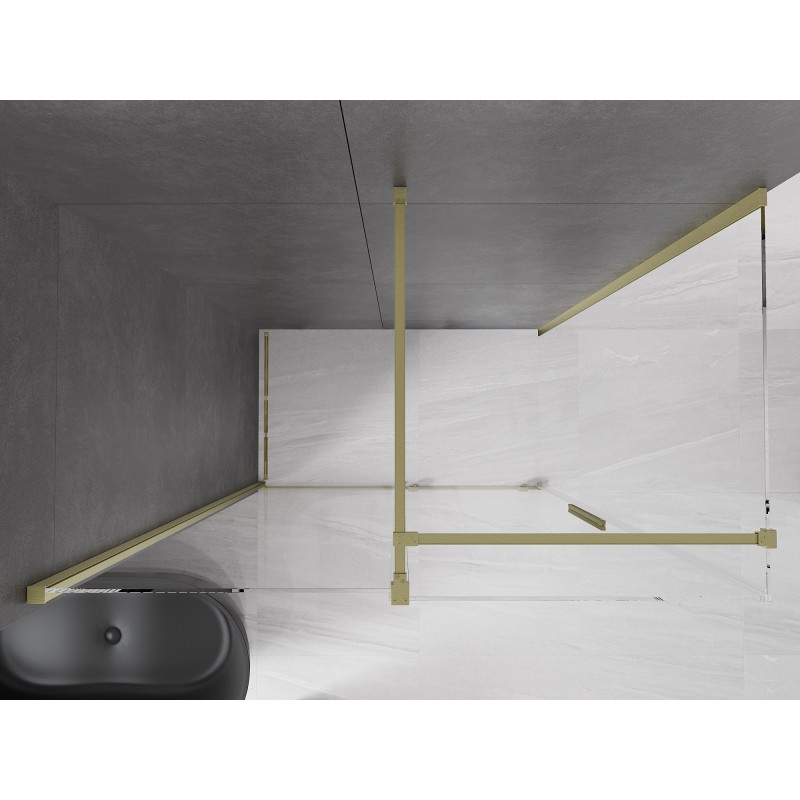 Mexen Velar klizna kabina za tuš s kliznim vratima 160 x 75 cm, prozirna, zlatno brušena - 871-160-075-01-55